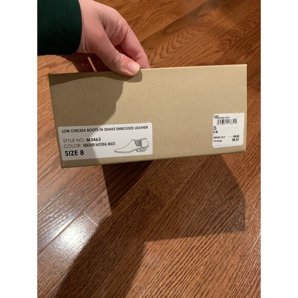 Sonia Low Leather Snakeskin Printed Chelsea Boot 8 - Picture 6 of 6